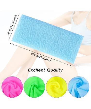 Gukasxi Exfoliating Washcloth Towel 4-Pack - Dual-Sided 11x35.5 inches Nylon Bath Towel for Body Exfoliation and Scrubbing - Buy Online on SooperMarket.com