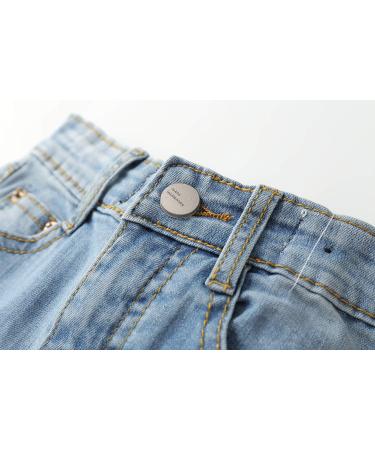 Kidscool Space Slim Jeans for Baby Boys & Girls | Elastic Waist | Ripped Denim | 7-8 Years | Light Blue - Buy Online on SooperMarket.com