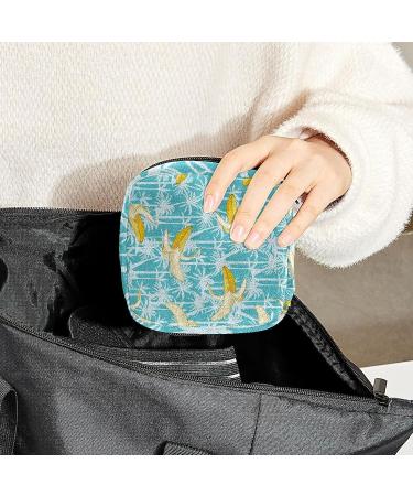 Yellow Banana Coconut Tree Sanitary Napkin Storage Bag - Period Pouch for Women and Teen Girls - Multi-colored 9 - Buy Online on SooperMarket.com