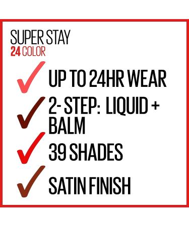 Maybelline Super Stay 24-Hour Liquid Lipstick in Optic Ruby - Long Lasting, Highly Pigmented Ruby Red Color with Moisturizing Balm - 1 Count - Buy Online on SooperMarket.com