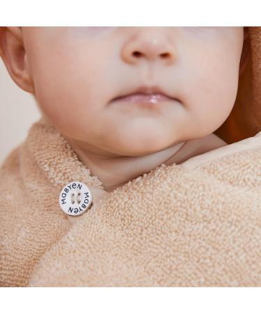 Mabyen Baby Hooded Bathrobe | 100% Organic Cotton Beige Baby Poncho with Hood - One Size - Ideal for Baby Bath Time - Buy Online on SooperMarket.com