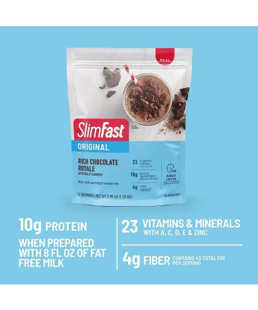 SlimFast Original Rich Chocolate Royale Meal Replacement Powder - 52 Servings, 10g Protein - Weight Loss Shake Mix - Buy Online on SooperMarket.com