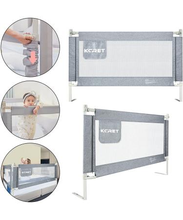 KCRET Toddler Bed Rail - Upgraded Safety Guardrail for Twin, Double, Full, Queen & King Mattress - Breathable Fabric - 78.730 Grey - Buy Online on SooperMarket.com