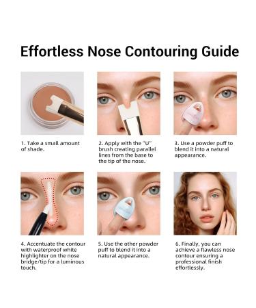 U-Shaped Viral Contour Nose Brush Set | Dual-Ended Makeup Brush & Foundation Sponge for Perfect Contouring | Enhance Your Look with Professional Makeup Tools - Buy Online on SooperMarket.com