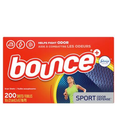 Bounce Fabric Softener Dryer Sheets with Febreze Freshness, Sport Odor Defense, 200 count