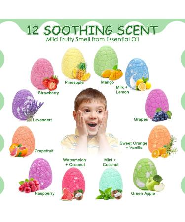 Canvalite Dinosaur Bath Bombs for Kids | 12 Colorful Organic Dino Eggs with Surprise & Water Pistol | Perfect Birthday & Christmas Gift - Buy Online on SooperMarket.com