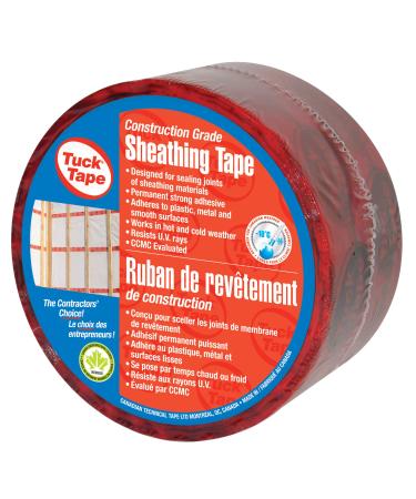 Tuck Tape Construction Sheathing Tape, Epoxy Resin Tape, 2.4 in x 180 ft (Red)