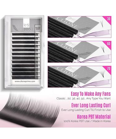 CLIONE PRIME 0.03 D Curl Eyelash Extensions 8-15mm Mixed Length - Mega Volume & Classic Lashes - Professional Pesta Pelo a Pelo - Buy Online on SooperMarket.com