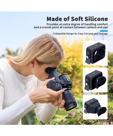 JJC Collapsible Camera LCD Viewfinder 3X Magnifier Sunshade Hood with Arca-Type Plate for Canon Nikon Sony - Buy Online on SooperMarket.com