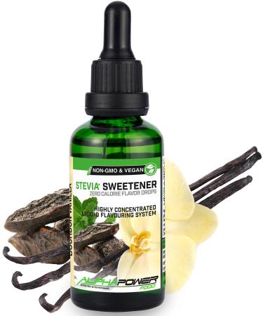Alphapower Food |Stevia sugar -free flavor drops bourbon vanilla i 100% natural liquid aroma + sugar substitute for water muesli desserts desserts smoothies natural vanilla stevia drops 50.00 ml