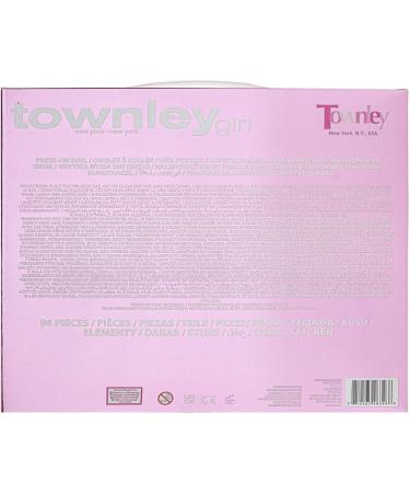 Townley Girl 96 Pcs Stick on Nails Set | Glitter-Glamup & Metallic Press- On Nail Sets for Girls | Self-Adhesive Artificial Nails Pink - Buy Online on SooperMarket.com