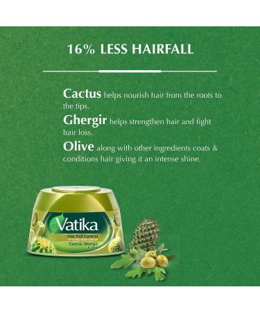 Vatika Naturals Hair Fall Control Styling Cream - Cactus Ghergir & Olive Extracts | Nourishing Hair Care - 140 ml - Buy Online on SooperMarket.com