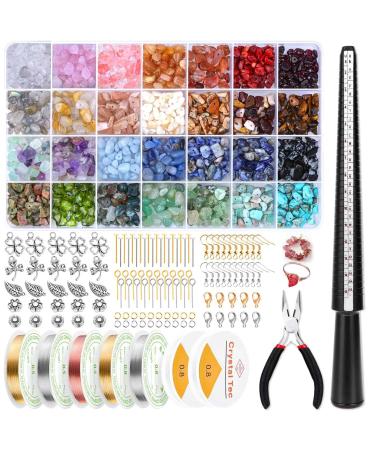 selizo Ring Making Kit with Crystal Beads  28 Colors Crystal Jewelry Making Kit with Crystals  Jewelry Wire  Pliers and Earring Making Supplies for Jewelry Making