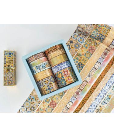 AEBORN Gold Vintage Washi Tape - Foil Washi Masking Tape Set with Gift Box - Aesthetic Decorative Tape Perfect for Bullet Journal  Scrapbook  DIY Crafts AGorgeous art - Buy Online on SooperMarket.com