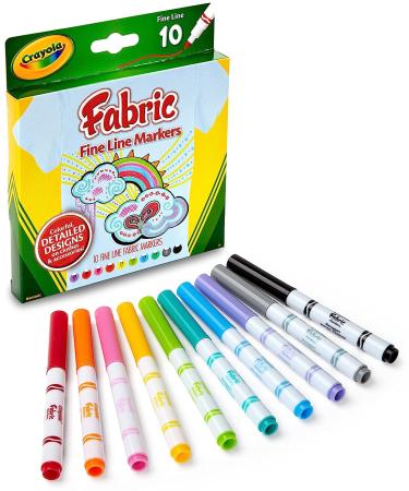 Crayola Fabric Markers for Kids - Set of 10 Fine Tip Assorted Colors - Buy Online on SooperMarket.com