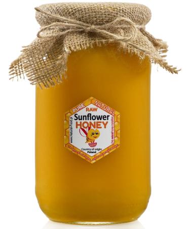 RAW HONEY directly from the beekeeper in Poland | 1 1 KG | SUNFLOWER honey | Raw natural very healthy without additives. Unfiltered not centrifuged or heated | Made by bees SUNFLOWER honey 1.10 kg (Pack of 1)