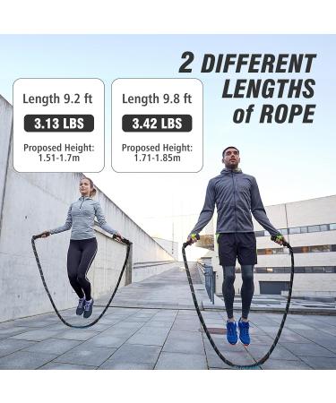 Super Trip Weighted Jump Rope for Adult Fitness - 360 Rotating Handles Heavy 3.1/3.4 lb Rope for Full Body Workout - Ideal for Men & Women - Buy Online on SooperMarket.com