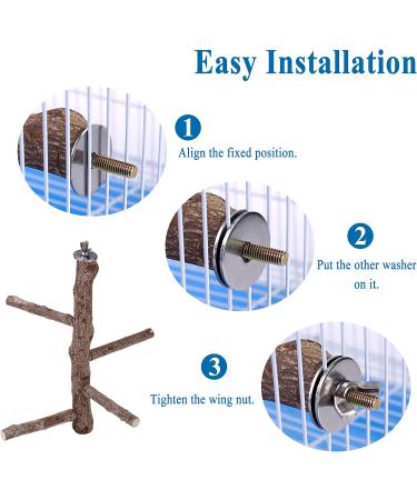Mogoko Natural Wood Bird Perch Stand - Hanging Multi Branch Perch for Parrots, Parakeets, Cockatiels, Conures, Macaws, Love Birds, Finches - Style 1 - Buy Online on SooperMarket.com
