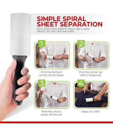 PET HAIR REMOVAL: Haer Lint Rollers 4 Pack - 220 Extra Sticky Sheets - Clothes Lint Remover - Buy Online on SooperMarket.com