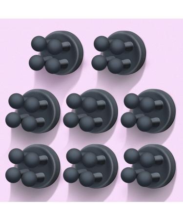 OSORD 8 Shazer bracket shower adhesive hooks toothbrush holder Razor holder without drilling pen holder Self-adhesive towel clamp key hook cable holder for bathroom kitchen living room 8pcs-black