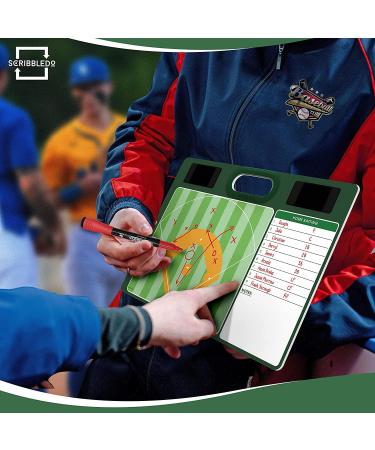 Baseball Coaches Dry Erase Board 15x10.5 - Double Sided Lineup Board with Markers | Coaching & Scorekeeping Equipment - Buy Online on SooperMarket.com