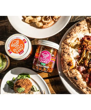 Mr Bing Mild Chili Crisp | Flavorful & Crunchy Chili Oil | Made in USA | Gluten-Free & Vegan | Non-GMO | 7 oz - Buy Online on SooperMarket.com
