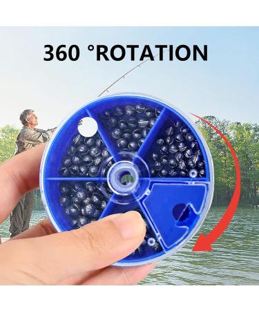 Aivoro Fishing Lime - 100 Lead Blast Weights with Storage Box | Removable Lead Weights in 5 Sizes (0.3g/0.6g/1g) - International Shipping Available - Buy Online on SooperMarket.com