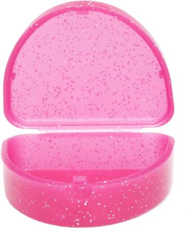 Slim Orthodontic Dental Case - Colour & Glitter Choices for Retainers Bleaching Trays Dentures & More (Glitter Pink) - Buy Online on SooperMarket.com