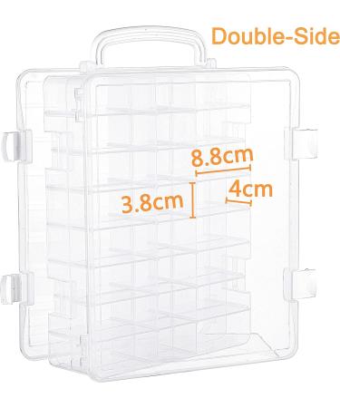 New brothread Double-Sided Storage Organizer/Box with Total 48 Adjustable Compartments  Removable Dividers for Embroidery and Sewing Threads  Embroidery Floss  Needles  Beads  Small Crafts & Toys - Buy Online on SooperMarket.com