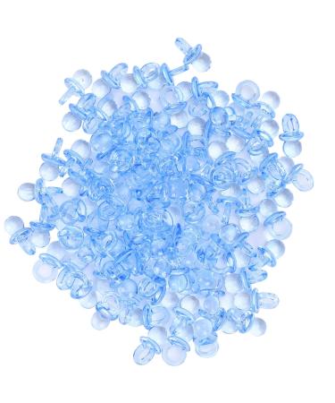 200 pieces of baby nipples for baptism decorative accessories for birthday present mini decoration with acrylic material compact and transparent (blue)
