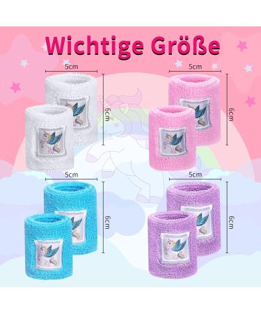 8 Pcs Colorful Unicorn Sport Bracelets for Kids - Perfect for Birthday Parties Outdoor Sports & Dancing - 5x6cm Welded Wrist Tape - Buy Online on SooperMarket.com