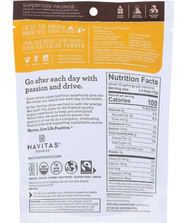 Navitas Naturals Powder Cacao Keto 8 Ounce - Buy Online on SooperMarket.com