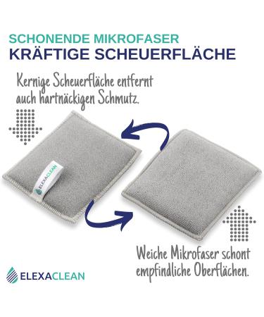 Elexaclean Flush Sponge Pot Cleaner Set - 3 Washable Microfiber Sponges (12x10 cm Gray) - Eco-Friendly & Reusable Kitchen Cleaning Solution - Buy Online on SooperMarket.com