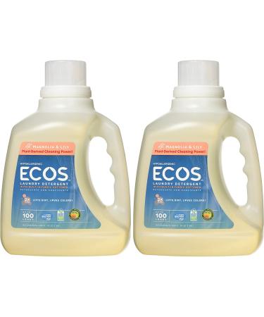 Earth Friendly Products ECOS Hypoallergenic Laundry Detergent Magnolia Lily 200 Loads 100oz - Pack of 2 - Buy Online on SooperMarket.com