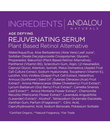 Andalou Naturals Plant Based Retinol Rejuvenating Serum - 1 Oz - Buy Online on SooperMarket.com