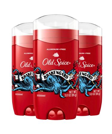 Old Spice Aluminum Free Deodorant for Men Krakengard 48 Hr. Protection 3oz (Pack of 3) Krakengard 3 Ounce (Pack of 3)