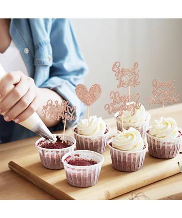 Rsstarxi 30 Pack We Will Miss You Cupcake Toppers Glitter Heart Good Luck Cupcake Decorations We Need You Cupcake Picks for Retirement Farewell Going Away Party Cake Decorations Rose Gold Design 2 Rose Gold - Buy Online on SooperMarket.com