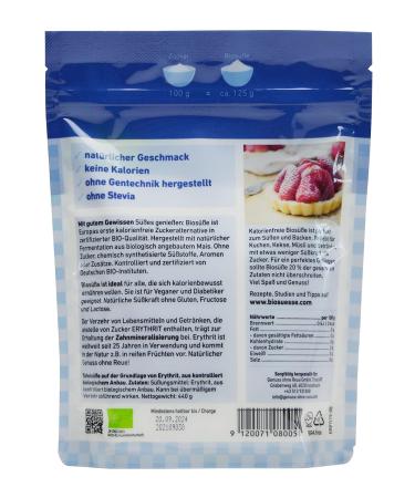 Buy Calorie-Free Organic Erythritol Sweetener - Vegan Zero-Calorie Sugar Substitute - 440g Pack - Buy Online on SooperMarket.com