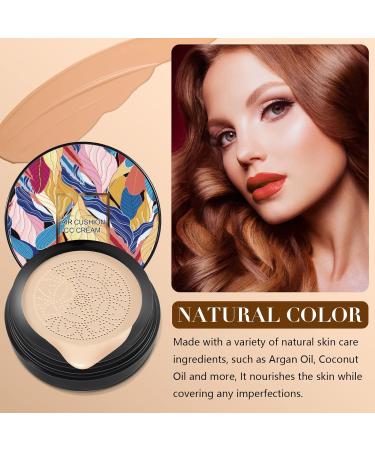 Mushroom Head Air Cushion CC Cream Foundation 10ml - Long-lasting Moisturizing Concealer for Brightening Skin Tone - Natural Color - Buy Online on SooperMarket.com