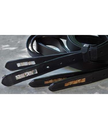 Tysons Breeches Glitzer Liz Leather Stirrup Strap - Brown & Black with Rhinestones | Sizes 145/155/165 cm - Buy Online on SooperMarket.com