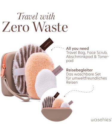 Reusable Sustainable Wash Set Apricot Cosmetic Bag with Makeup Pad Toner and Exfoliator Washable Perfect Travel Set for Women Teens Adults - Buy Online on SooperMarket.com