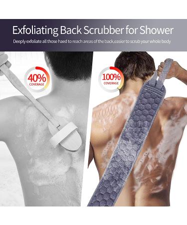 S&R PLKOP Exfoliating Body Scrubber Set - Back Scrubber, Bath Glove, Loofah Sponge - Deep Clean and Revitalize Skin - 3-Pack Grey - Buy Online on SooperMarket.com
