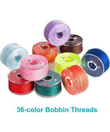 Xiphum 37Pcs Premium Bobbins Set with 36-Color Sewing Threads and Scissor - Compatible with Bro-Ther/Ja-Nome/Elna/Baby-Lock/Sin-ger - Buy Online on SooperMarket.com