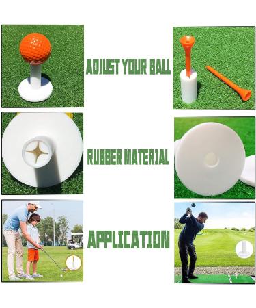 FINGER TEN Golf Rubber Tee Driving Range 5 Pack - Indoor/Outdoor Practice Mat Tee Adaptor Set - White/Black Tee Holder for Hitting Mats, 1.5 Size - Buy Online on SooperMarket.com