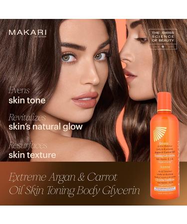 MAKARI Extreme Active Intense Argan and Carrot Oil Body Glycerin (16.8 oz) - Fades Spots, Hydrates Skin | Brightens Complexion | All Skin Types - Buy Online on SooperMarket.com