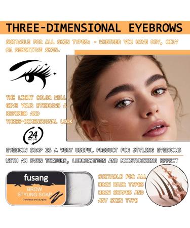 2Pcs Eyebrow Soap Kit 4D Eyebrow Wax Gel Long Lasting Brows Styling Soap Transparent Eyebrow Shaping Gel Waterproof Eyebrow Styling Pomade - Buy Online on SooperMarket.com