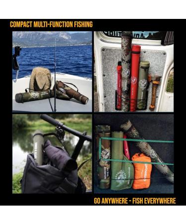 Rigged & Ready 25-in-1 Travel Fishing Rod - Ultimate Compact Spinning/Baitcast for Freshwater & Saltwater Anglers - Buy Online on SooperMarket.com