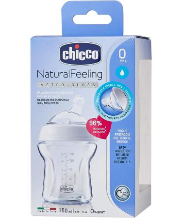 Chicco Natural Feeling Glass Bottle 150ml - 0Mesi | Buy Online - Buy Online on SooperMarket.com