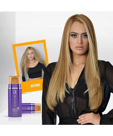 GK HAIR Global Keratin Bombshell Purple Leave In Cream - 3.4 Fl Oz/100ml | Conditioning Treatment for Blonde Hair, Controls Frizz, Removes Brassiness - Buy Online on SooperMarket.com