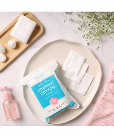 Hi Life Premium Organic Square Cotton Makeup Remover Pads - 200 Pack of 4 for Gentle Face Cleaning | Eco-Friendly Reusable Wipes for All Skin Types - Buy Online on SooperMarket.com